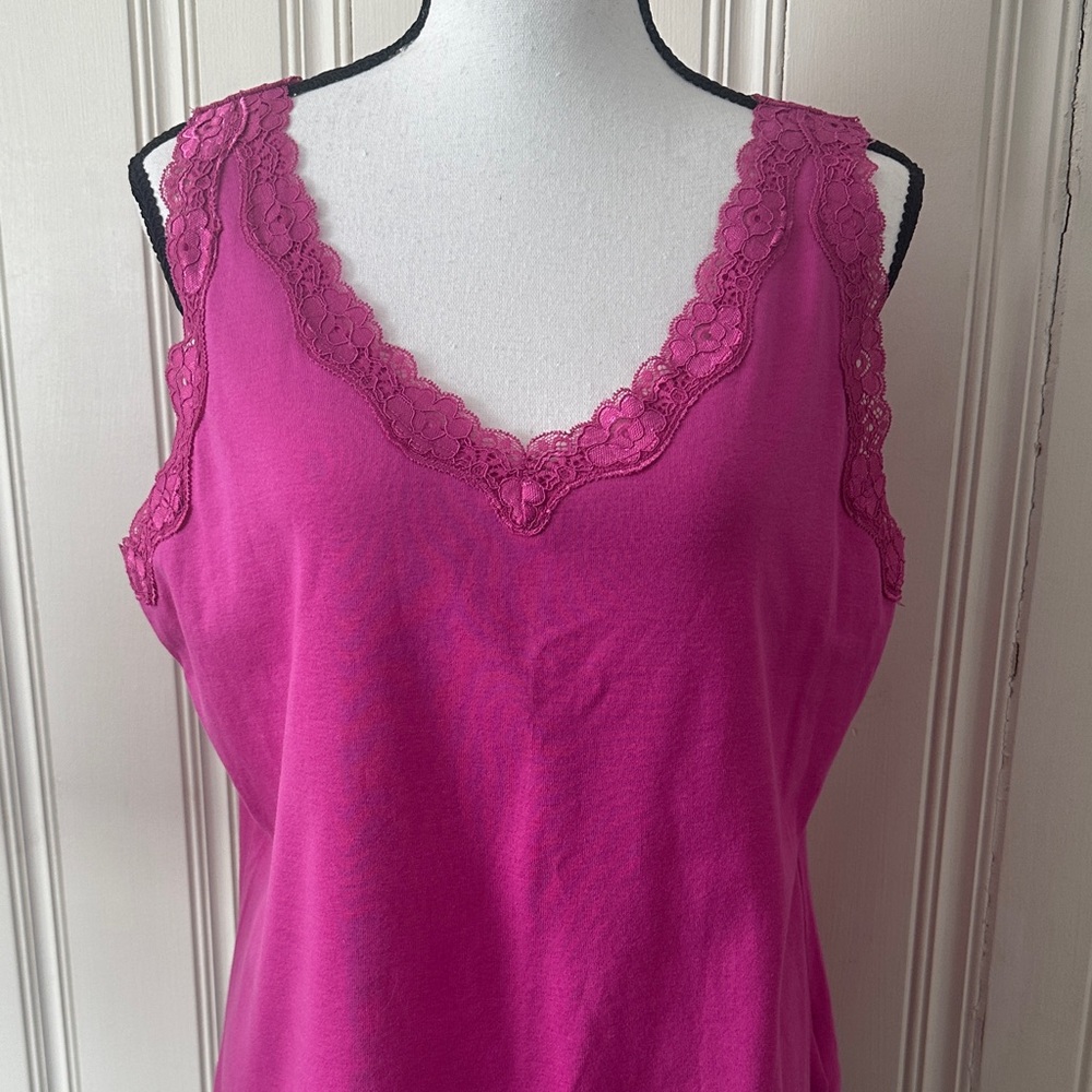 Style & Co. Pink Lace Trim Tank Top Size Petite XL New